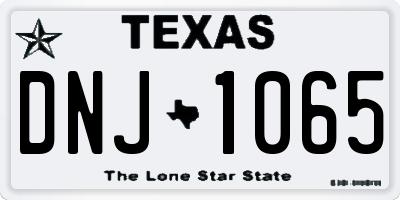 TX license plate DNJ1065