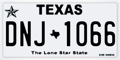 TX license plate DNJ1066