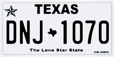 TX license plate DNJ1070