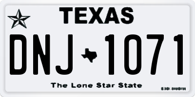 TX license plate DNJ1071