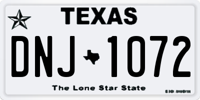 TX license plate DNJ1072
