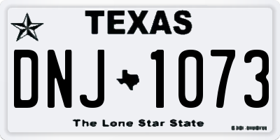 TX license plate DNJ1073