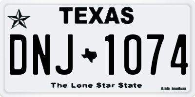 TX license plate DNJ1074