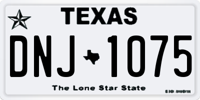 TX license plate DNJ1075