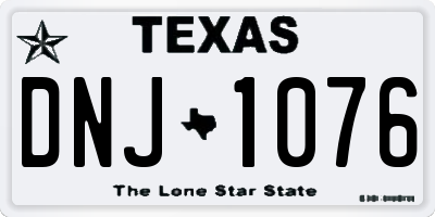 TX license plate DNJ1076