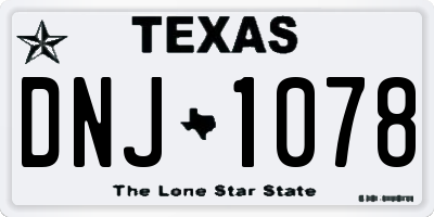 TX license plate DNJ1078