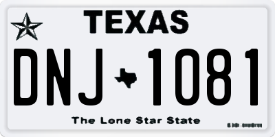 TX license plate DNJ1081
