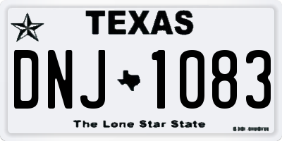 TX license plate DNJ1083
