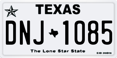 TX license plate DNJ1085
