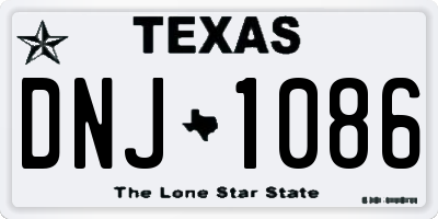 TX license plate DNJ1086