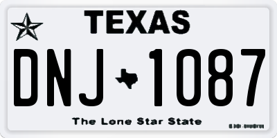 TX license plate DNJ1087