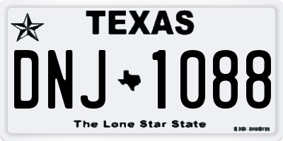TX license plate DNJ1088
