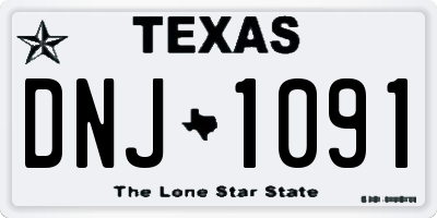 TX license plate DNJ1091