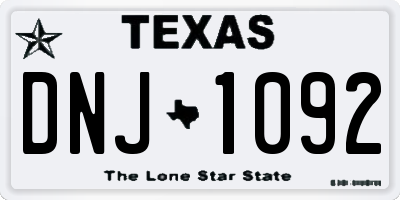 TX license plate DNJ1092