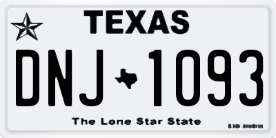 TX license plate DNJ1093