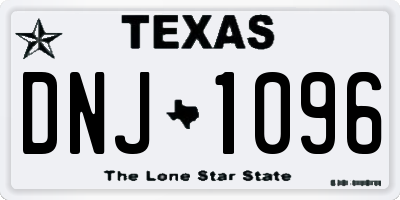 TX license plate DNJ1096