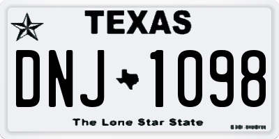 TX license plate DNJ1098