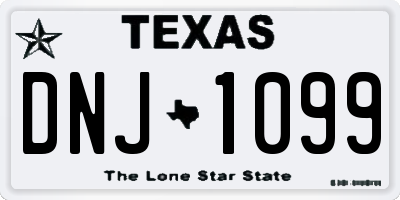 TX license plate DNJ1099