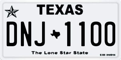 TX license plate DNJ1100