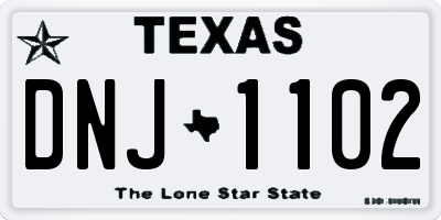 TX license plate DNJ1102
