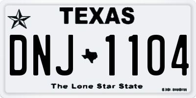TX license plate DNJ1104
