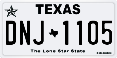 TX license plate DNJ1105