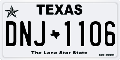 TX license plate DNJ1106