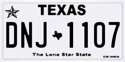 TX license plate DNJ1107