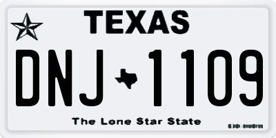 TX license plate DNJ1109