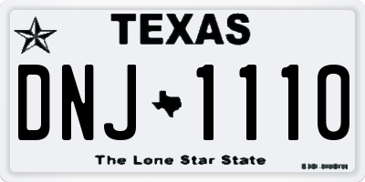 TX license plate DNJ1110
