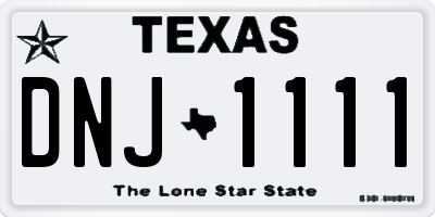 TX license plate DNJ1111