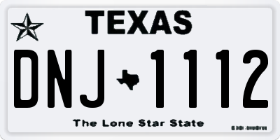 TX license plate DNJ1112
