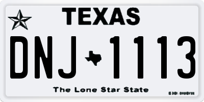 TX license plate DNJ1113