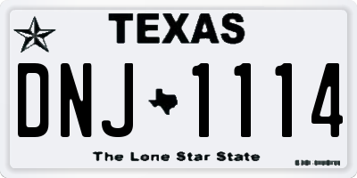 TX license plate DNJ1114