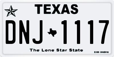 TX license plate DNJ1117