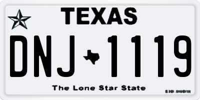 TX license plate DNJ1119