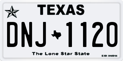 TX license plate DNJ1120