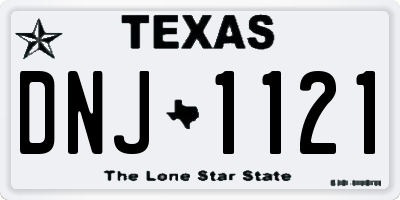 TX license plate DNJ1121