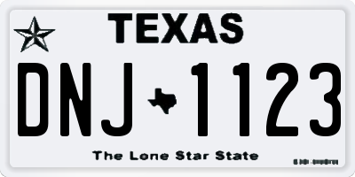 TX license plate DNJ1123
