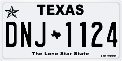 TX license plate DNJ1124