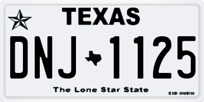 TX license plate DNJ1125