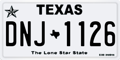 TX license plate DNJ1126
