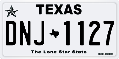 TX license plate DNJ1127