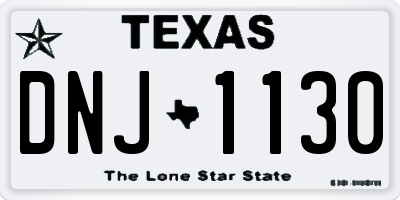 TX license plate DNJ1130