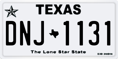 TX license plate DNJ1131