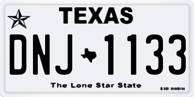 TX license plate DNJ1133
