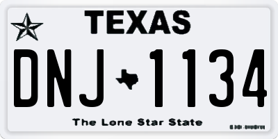 TX license plate DNJ1134