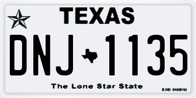 TX license plate DNJ1135