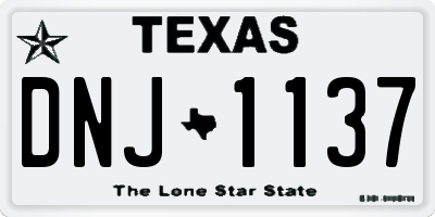 TX license plate DNJ1137