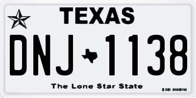 TX license plate DNJ1138
